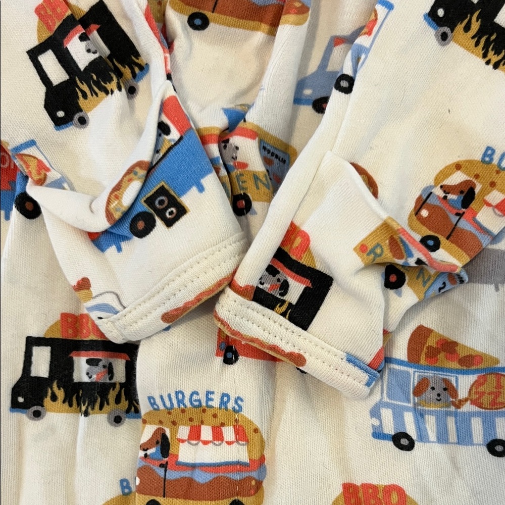 Magnetic Baby Footies with Dog Food Truck Print Size 0-3 Months - Picture 4 of 7